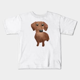 Watercolor cute dachshund puppy Kids T-Shirt